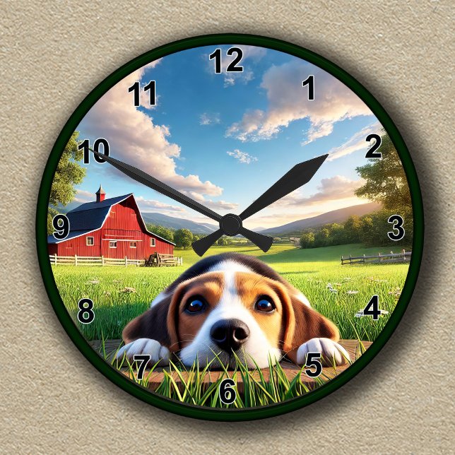 Customisable Scenic Farmhouse and Beagle Clock (Creator Uploaded)