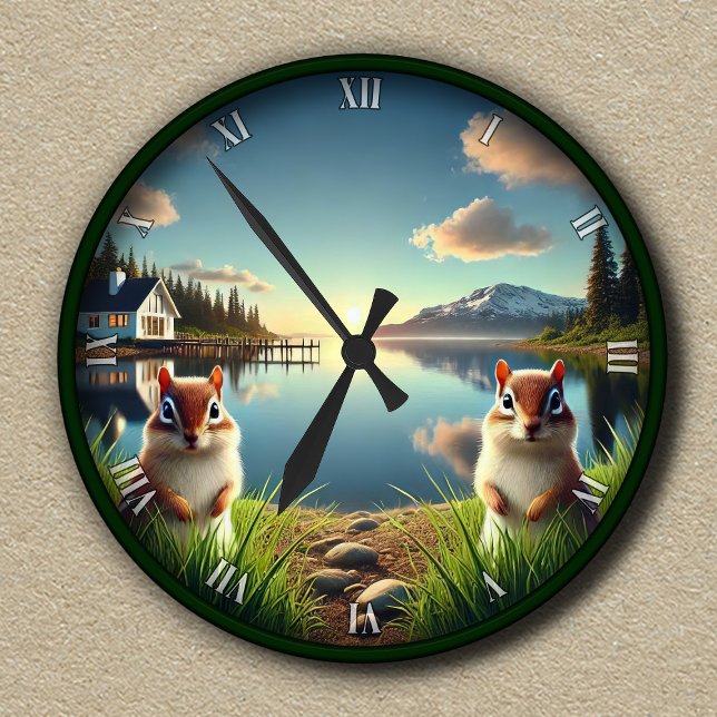 Customisable Scenic Wilderness Chipmunk Clock (Creator Uploaded)
