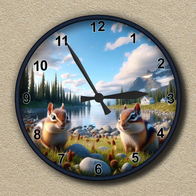 Customisable Scenic Wilderness Chipmunk Clock (Creator Uploaded)