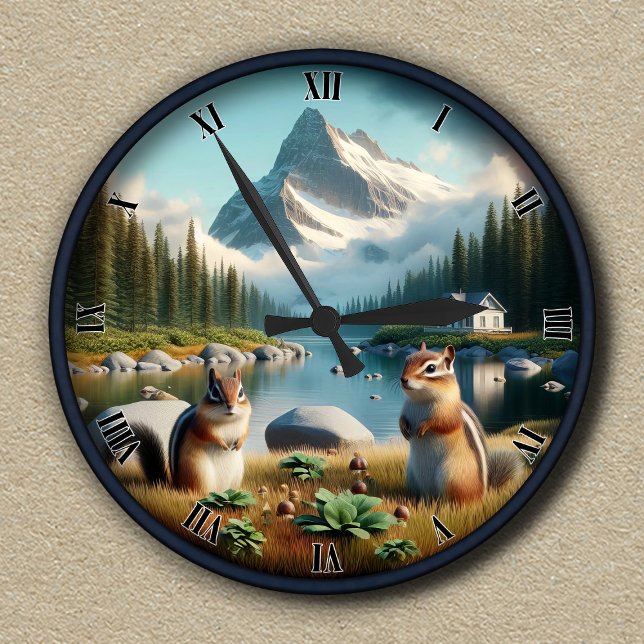 Customisable Scenic Wilderness Chipmunk Clock (Creator Uploaded)
