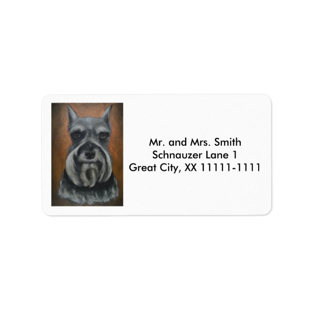 Customisable Schnauzer Address Labels No. 4 (Front)