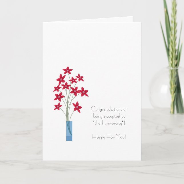 Customisable School Acceptance Congratulations Card (Front)