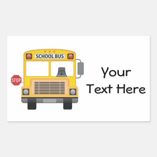 Customisable School Bus Rectangular Sticker (Front)