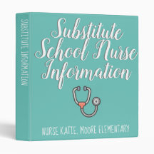 Customisable School Nurse Sub Binder