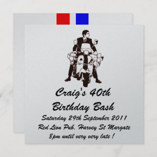 Customisable Scooter Boy Birthday invite
