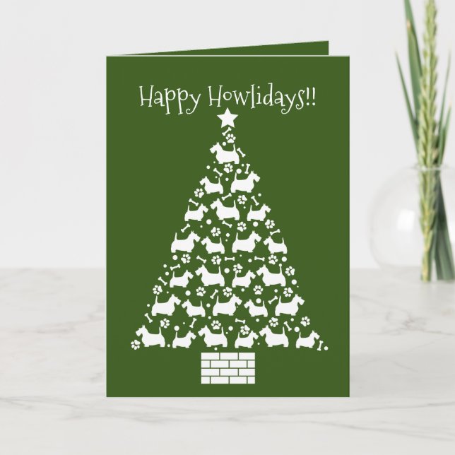 Customisable Scottish Terrier Holiday Card (Front)