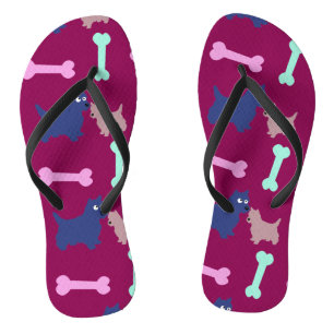 Customisable Scottish Terrier Puppy Choose Colour  Thongs