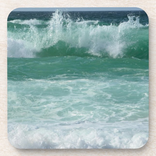 Customisable Seascape Sea Waves Beach Seaside Coaster (Front)