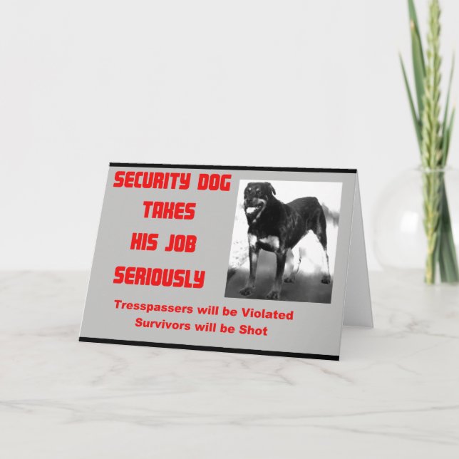 Customisable Security Dog Thank You Card (Front)