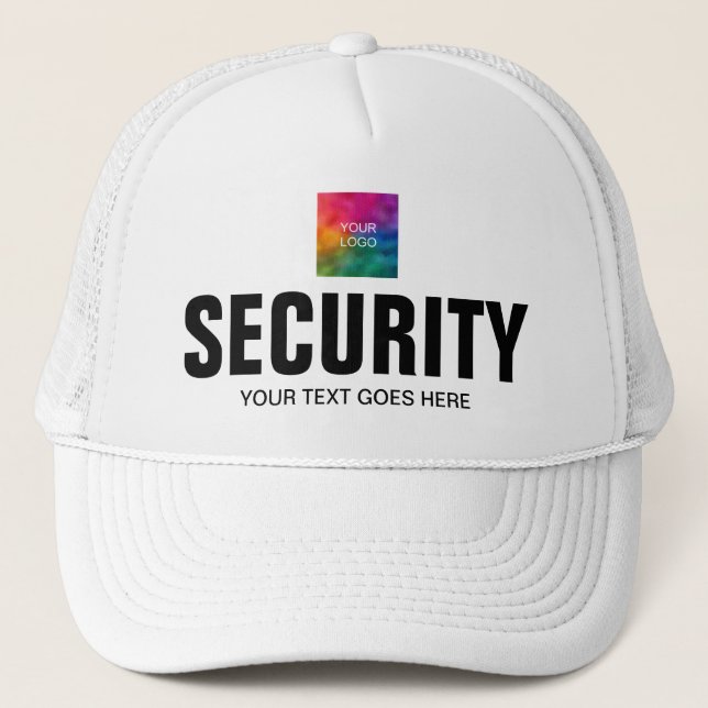 Customisable Security Staff Crew Member Unisex Trucker Hat (Front)