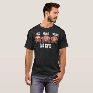 Customisable See Hear & Speak No Evil Monkey Emoji T-Shirt