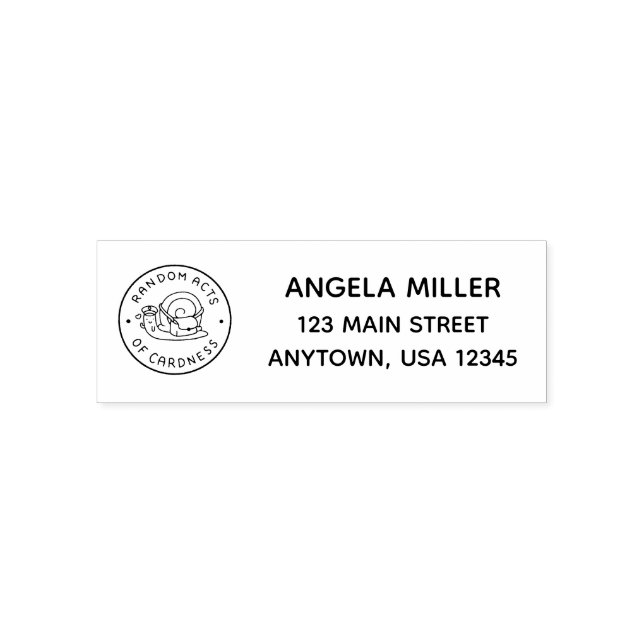 Customisable Self Inking Address Stamp with Logo (Design)