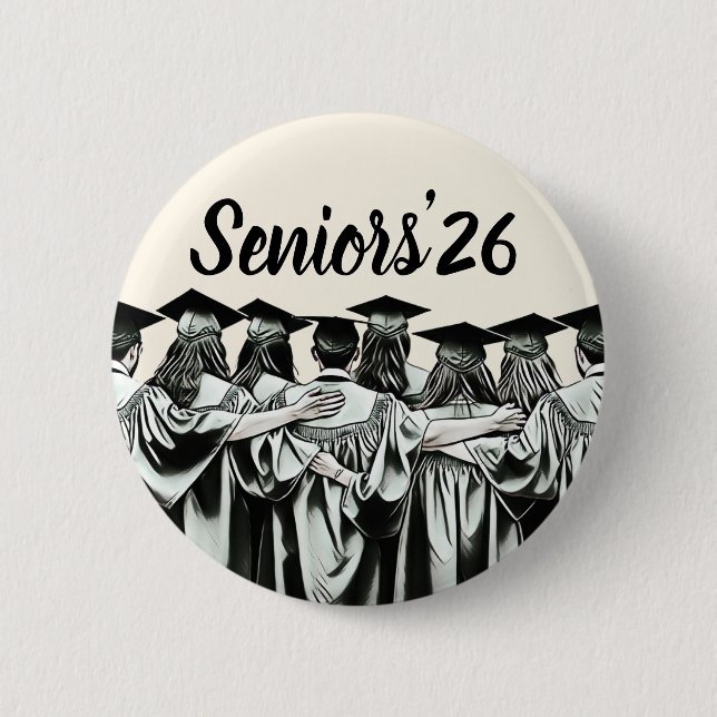 Customisable seniors  6 cm round badge (Front)