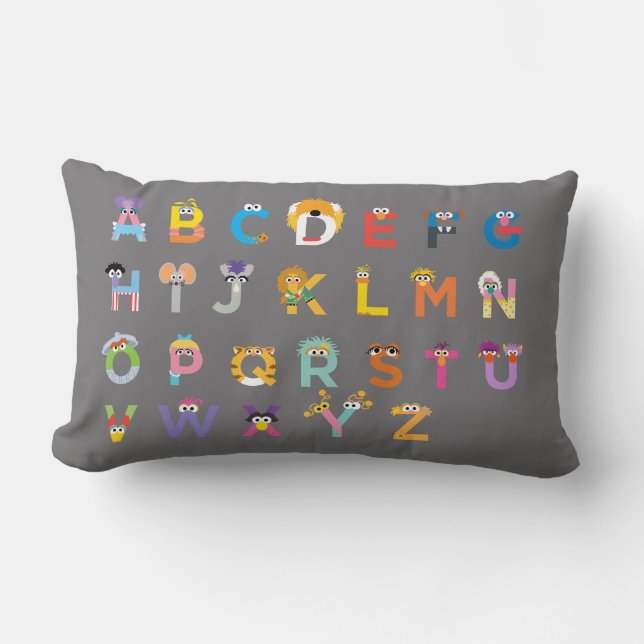 Customisable Sesame Street Alphabet Lumbar Cushion (Front)