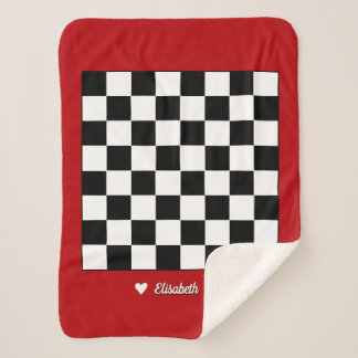 Customisable Sherpa Blanket with Chessboard Design