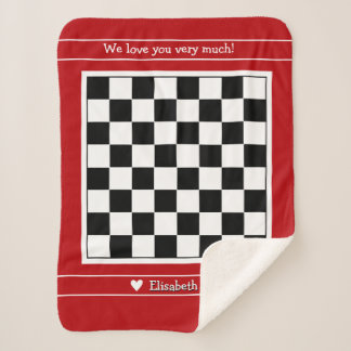 Customisable Sherpa Blanket with Chessboard Design