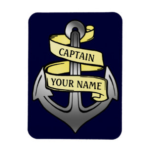 Customisable Ship Captain Your Name Anchor Magnet