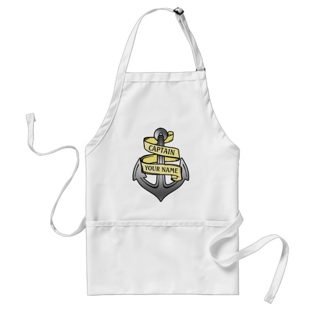 Customisable Ship Captain Your Name Anchor Standard Apron (Front)