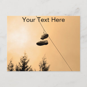 Customisable shoe tossing postcard
