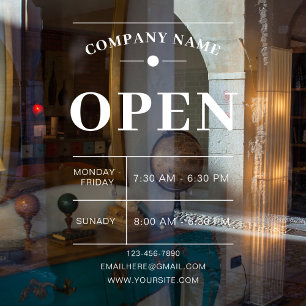 Customisable Shop Name And Business Opening Hours