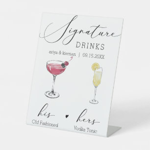 Customisable Signature Drinks Sign