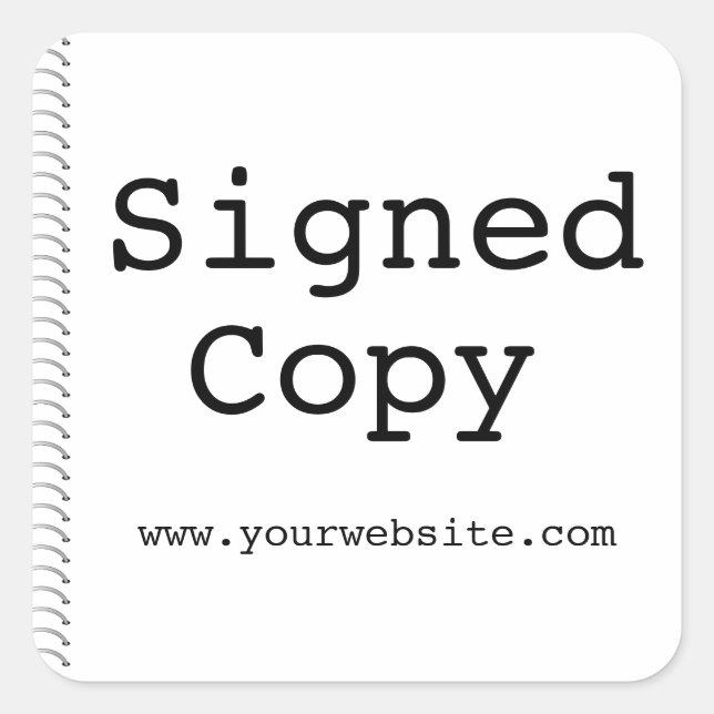 Customisable Signed Copy Author Stickers for Books (Front)
