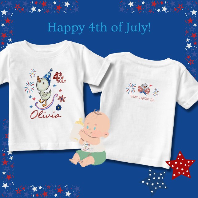 Customisable Silly Goose 4th of July Baby T-Shirt (Customizable Silly Goose 4th of July Baby T-Shirt)