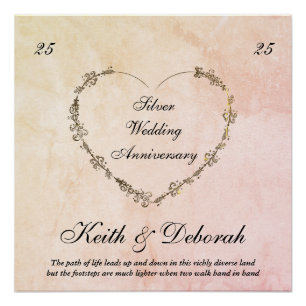 Customisable Silver Anniversary Poster