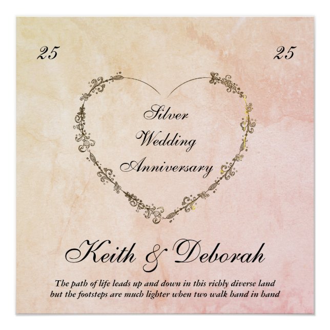 Customisable Silver Anniversary Poster (Front)