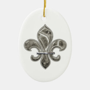 Customisable Silver Fleur de Lys Ornament