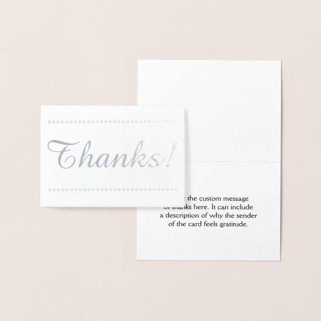 Customisable Silver Foil "Thanks!" Card (Display)
