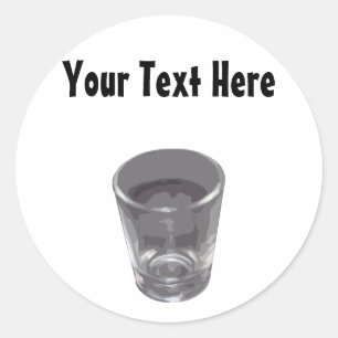 Customisable Silver Shot Glass Sticker