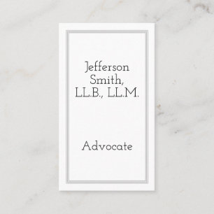 Customisable & Simple Advocate Business Card