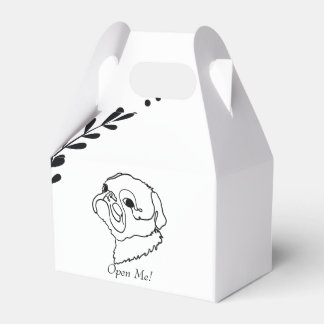  Customisable Simple Drawing Line Art Pug Favour Box