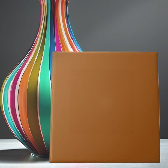Customisable Simple Tan Brown Ceramic Tile (Creator Uploaded)