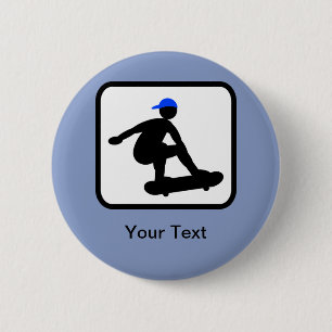 Customisable Skater on Skateboard Logo 6 Cm Round Badge