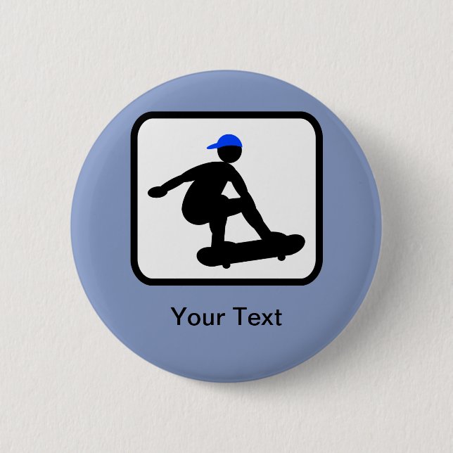 Customisable Skater on Skateboard Logo 6 Cm Round Badge (Front)