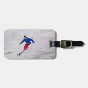 Customisable skier's Luggage Tag