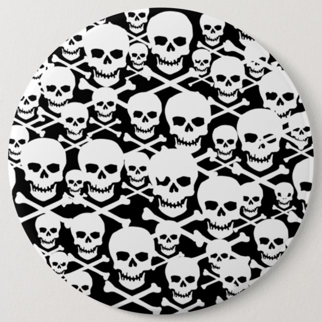 Customisable Skulls & Crossbones 6 Cm Round Badge (Front)
