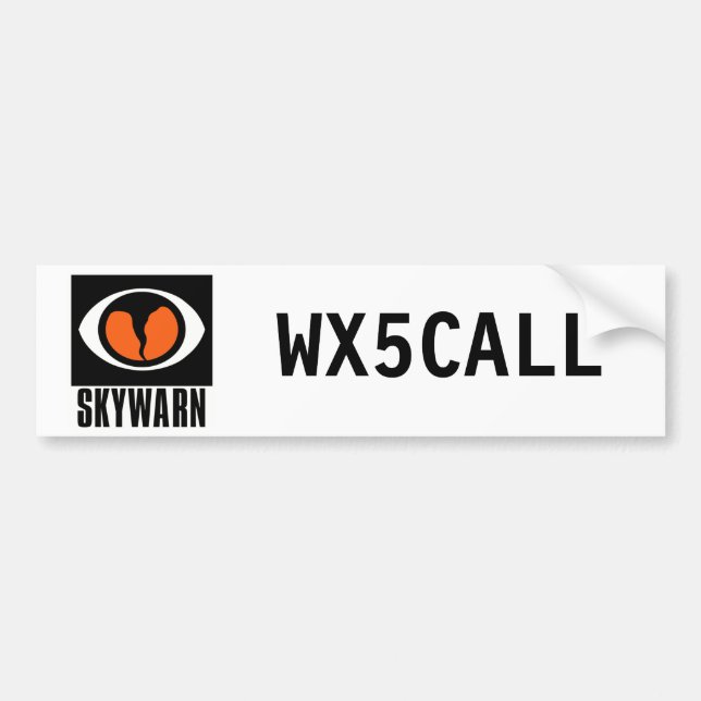 Customisable SKYWARN Call Sign Bumper Sticker (Front)