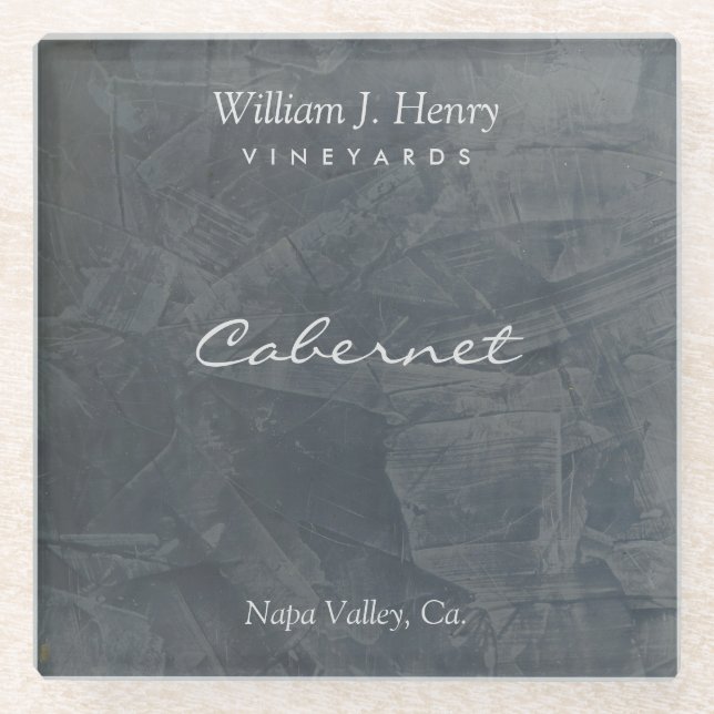 Customisable Slate Glass Wine Coasters (Front)