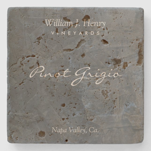 Customisable Slate Travertine Wine Coasters (Front)
