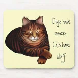 Customisable Sleeping Brown Tabby Cat Mousepad