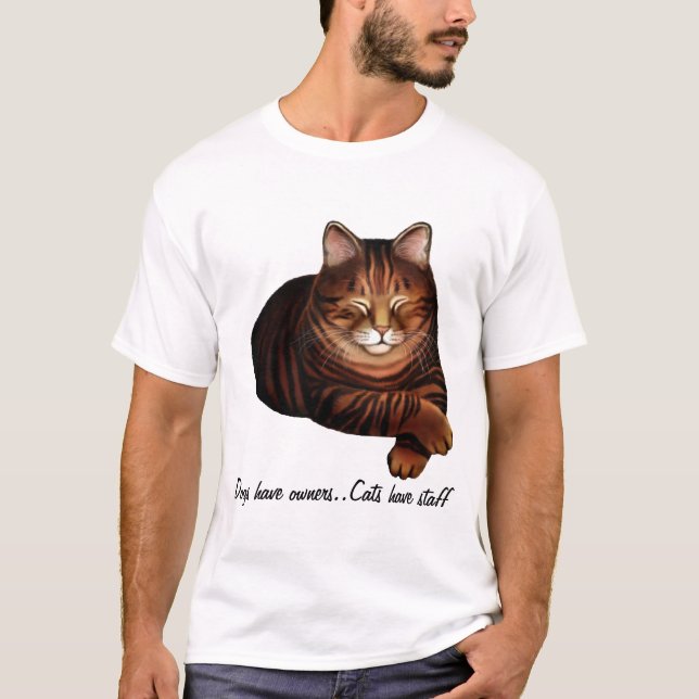 Customisable Sleeping Brown Tabby Cat  Shirt (Front)