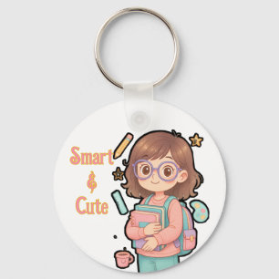 Customisable "Smart & Cute" Schoolgirl Keychain