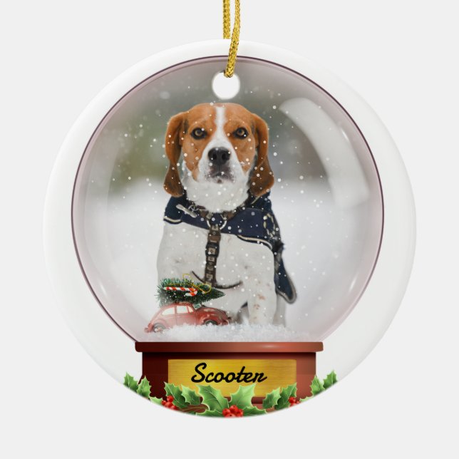 Customisable Snow globe Pet Ornament (Front)