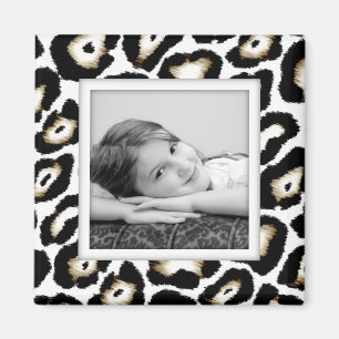 Customisable Snow Leopard Photo Frame Magnet