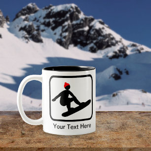 Customisable Snowboarder Logo Two-Tone Coffee Mug