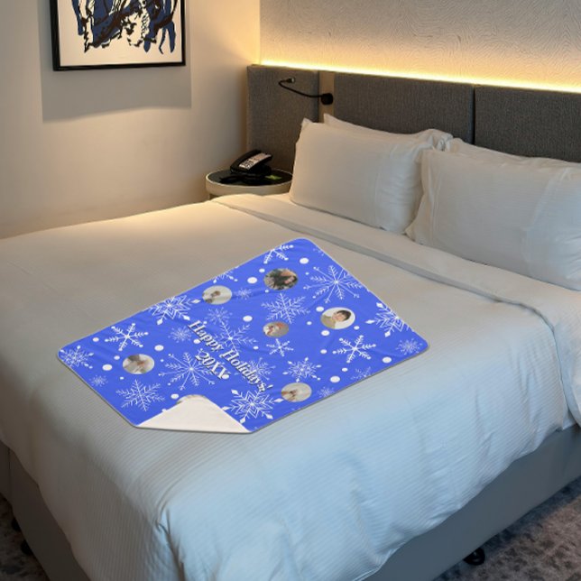 Customisable Snowflake Flurry Sherpa Blanket (Creator Uploaded)