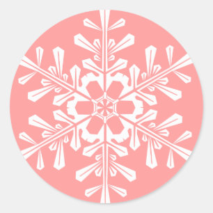 Customisable Snowflake Round Stickers